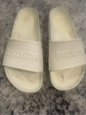 Birkenstock White Slip-On EVA Slides